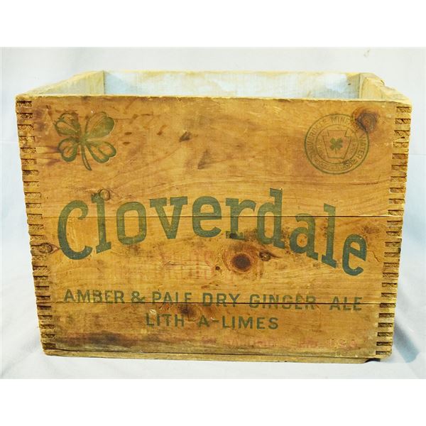 Cloverdale Amber and Pale Dry Ginger Ale crate, Newville, PA, 12" x 16.25" x 12