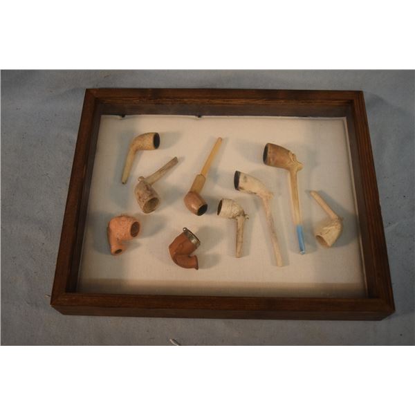 (9) Pipe bowls, cased