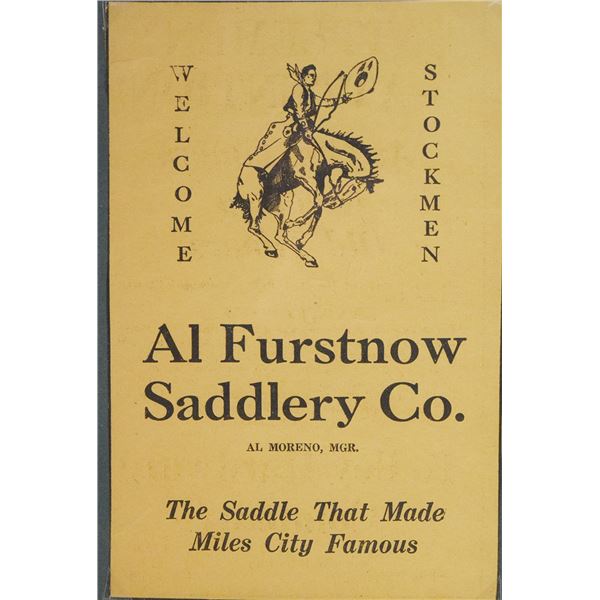 Al Furstnow newspaper clipping, ad from 1934 Miles City, Montana Jubilee 1884-1984, 7.5" x 5", frame