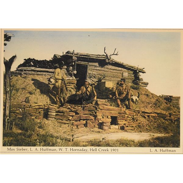 Huffman, L.A., photo, Max Sieber, L.A. Huffman, W.T. Hornady, Hell Creek 1901, 5.5" x 7.5", framed