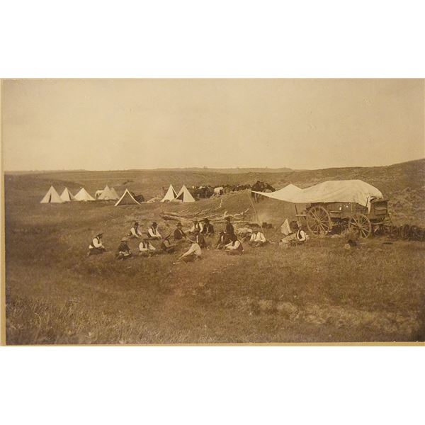 Huffman, L.A., original photo, Prairie Camp Site, 5" x 8", framed, emboss marked on lower left and a