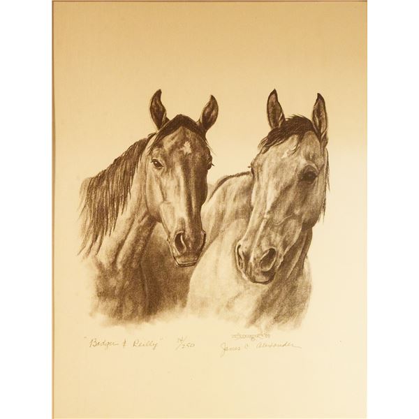 Alexander, James, print, Badger & Reilly, #74/250, 1989, 14.5" x 11.5", framed, signed lower right