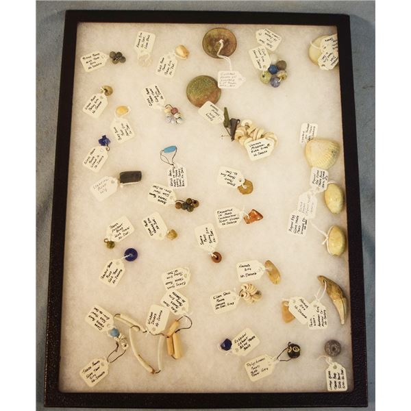 Riker Case: 36 Native American trade beads