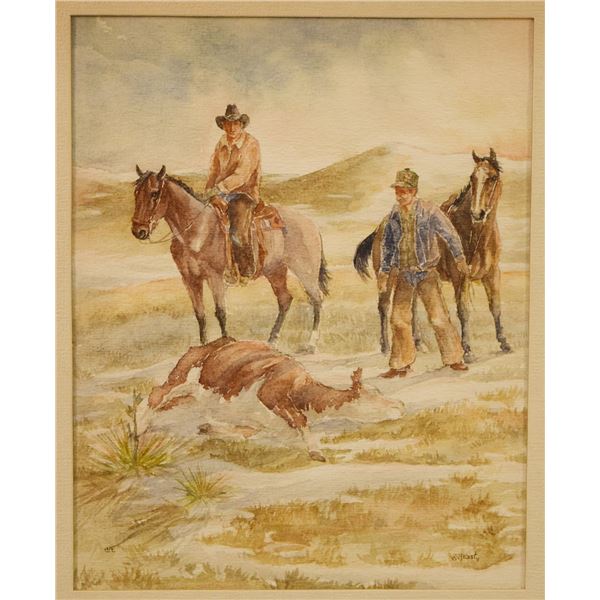 East, Barbara, original water color, If You Got 'Em, You're Gonna Lose Some, 10" x 8", framed, 1971,