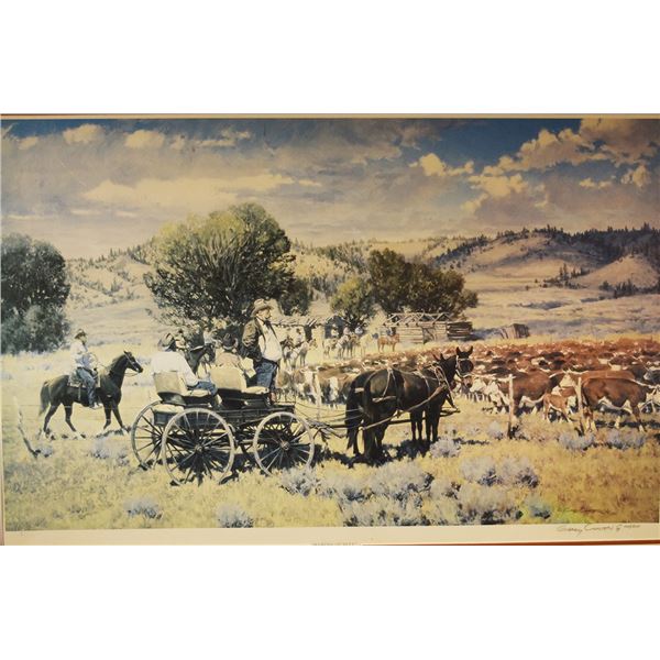 Carter, Gary, print, Barons of Beef, #608/850, 19.5" x 31.5", framed, signed/numbered lower right