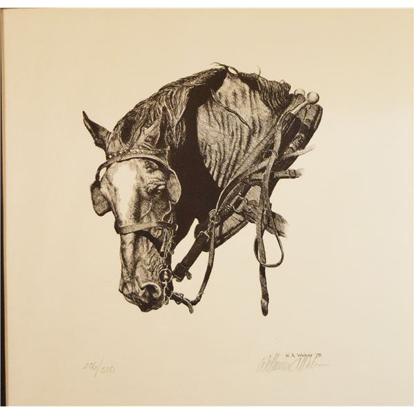 Weber, William A., print, Coal, Leather and Wheat, #206/500, 1978, 12.5" x 12.5", signed lower right