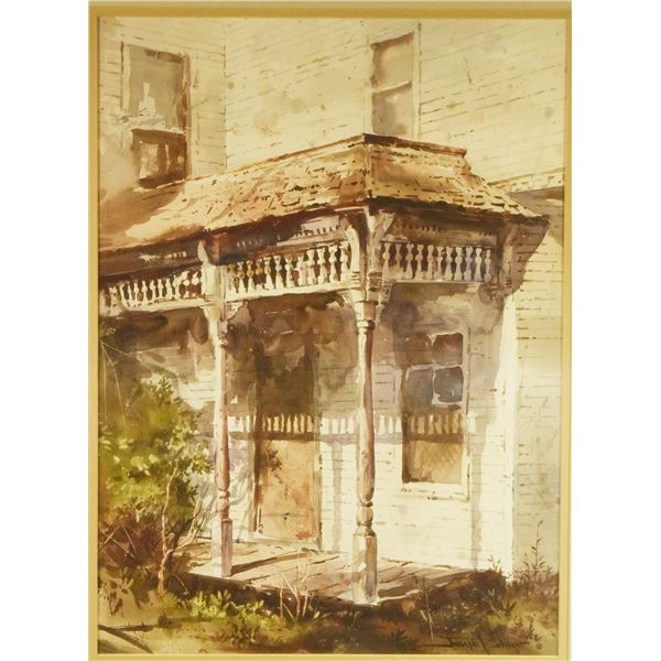 Bohler, Joseph, original watercolor, The Front Porch, 19" x 14", framed, signed lower right