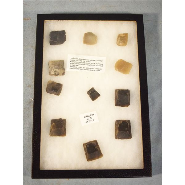 Riker Case: 11 English gun flints