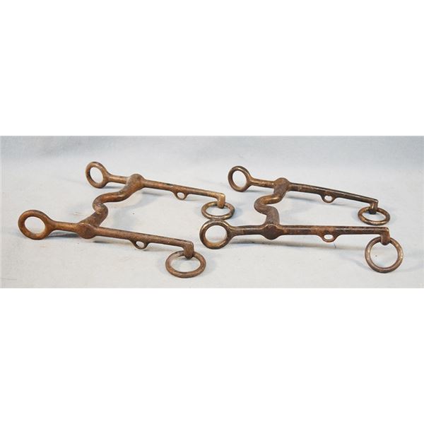 (2) U.S. Cavalry #2 iron bits, stamped #2 and US, one bit is bent