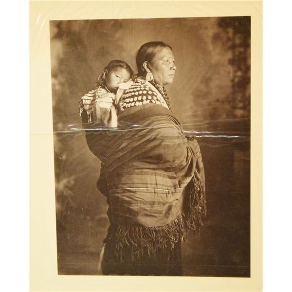 (2) F.B. Fiske matted photo prints, Mrs. Twin and daughter, 8" x 6", #199/300 and War Eagle, 6.75" x