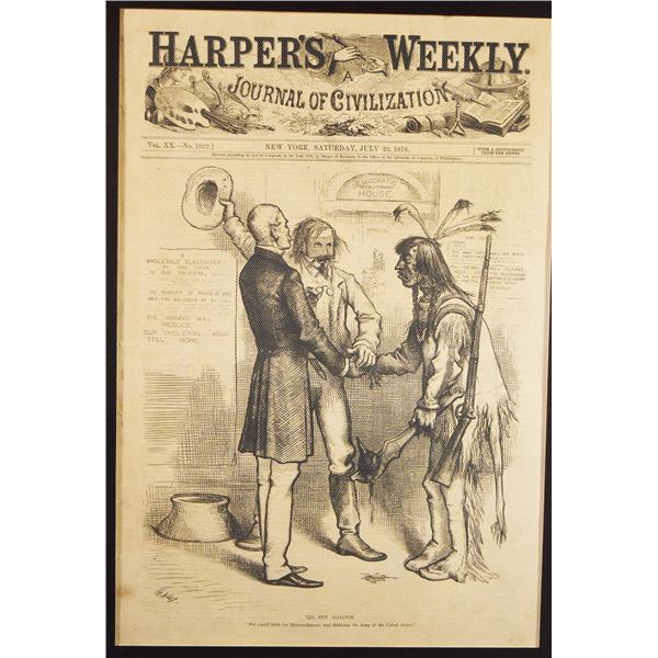 Harpers Weekly, Vol XX No. 1022, Saturday, July 29, 1876, 10.25" x 15", framed