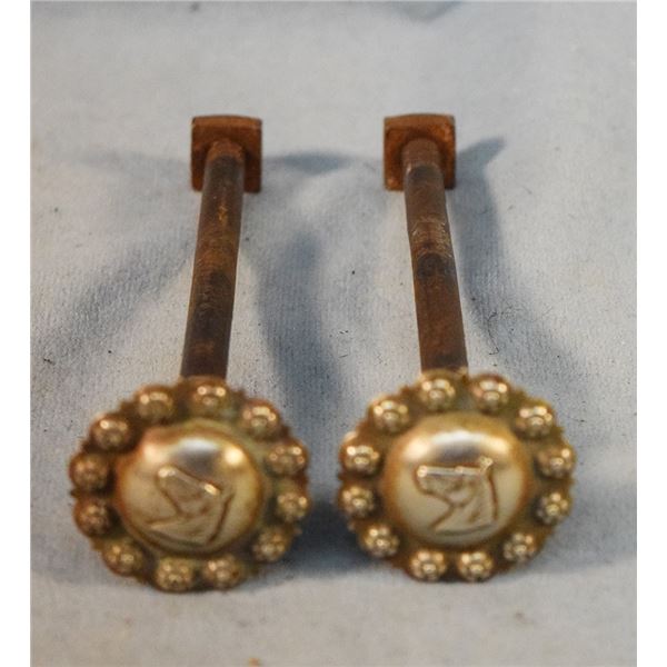Stirrup bolts with sterling silver horsehead flower buds