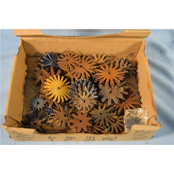 Box of old rowels for spurs - 40 matchng sets & 15 singles