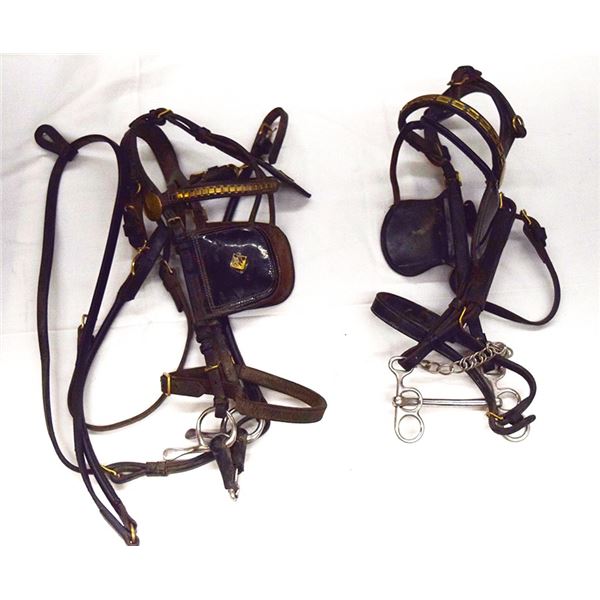 (4) Vintage work horse parade headstalls, fancy and in mint condition