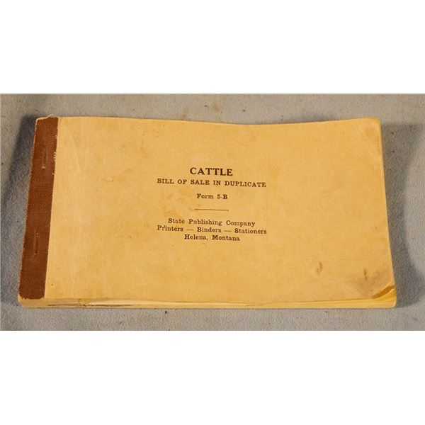 Vintage livestock Bill of Sale book