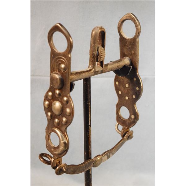 2 pcs: Silver mounted bit with heavy silver spots on cheeks & silver mounted bird bit, high port