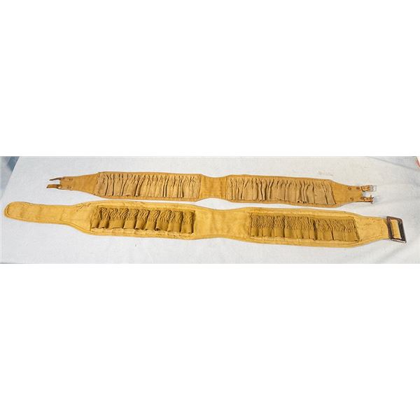 2 canvas cartridge belts, 40" each