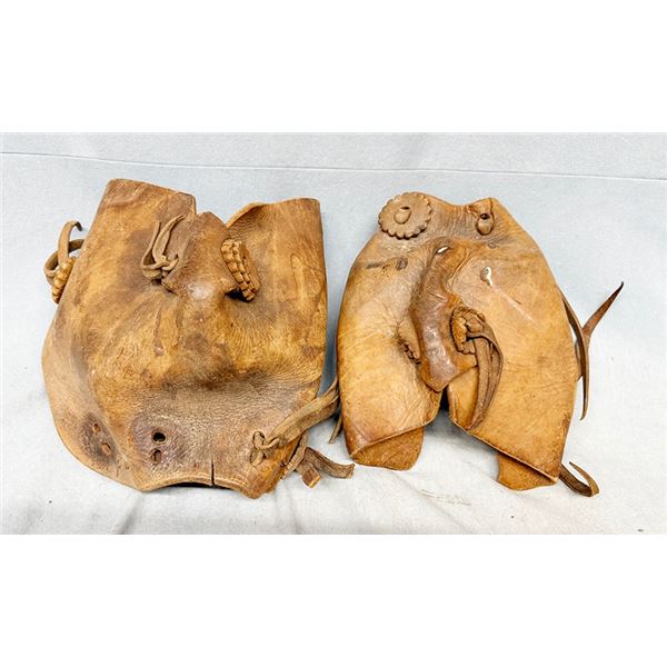Child's leather tapaderos w/stirrups