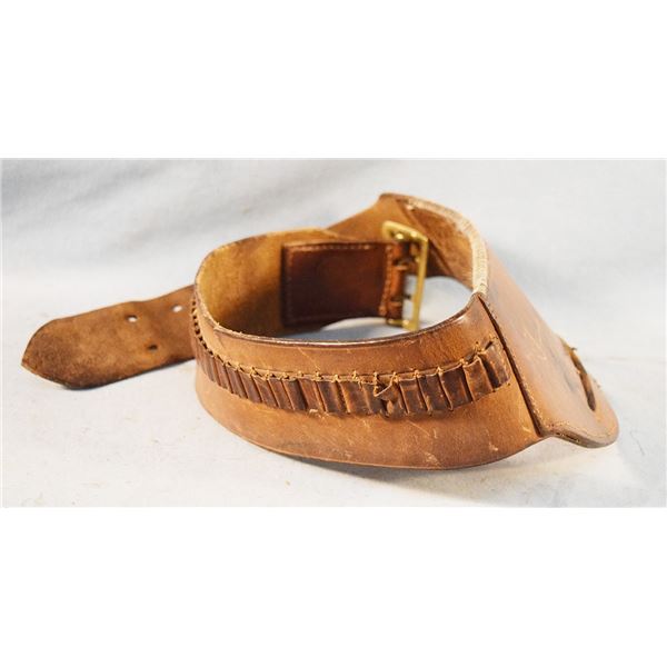 2 pcs: Brauer Bros Mfg., St Louis, MO, cartridge belt & Cartridge belt with brass studs, 36.5"