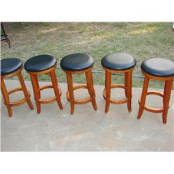 5 Leather Top Barstools