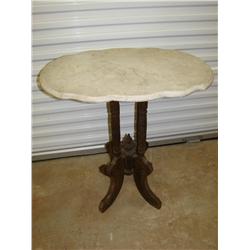 Marble Top Scallop Edge Table