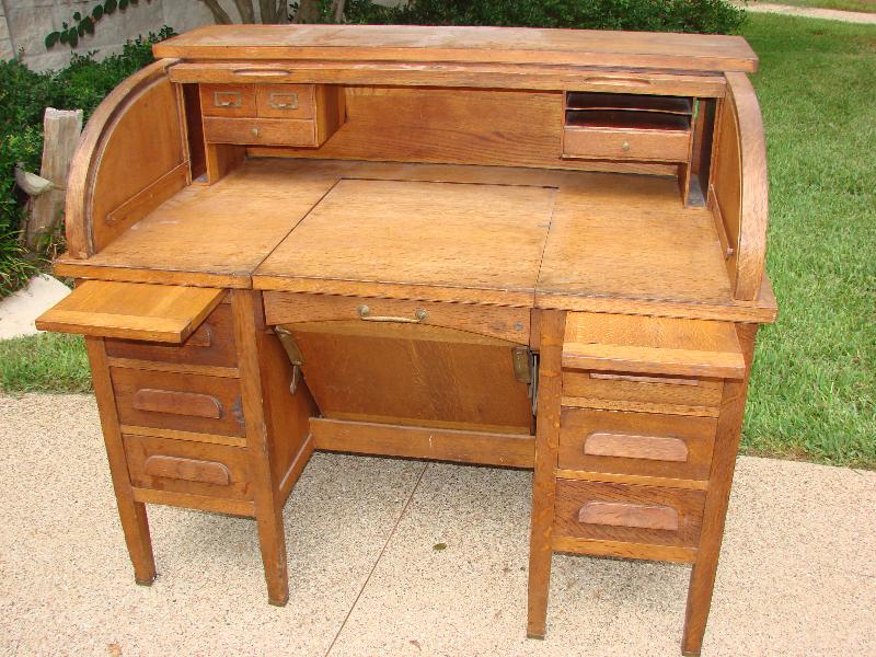 Old Oak Roll Top Desk