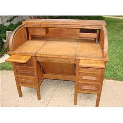 Old Oak Roll Top Desk