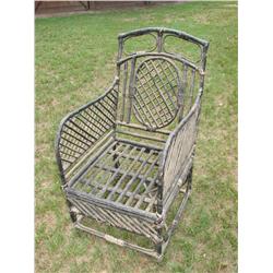 Antique Black Wicker Chair