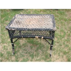 Antique Black Wicker Table