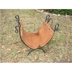 Heavy Duty Metal & Leather Log Holder