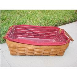 Longaberger Pantry Basket w/Plastic & Fabric