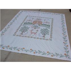 Handquilted & Embroidered Quilt