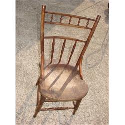 Old Chair w/Turned Legs & Back