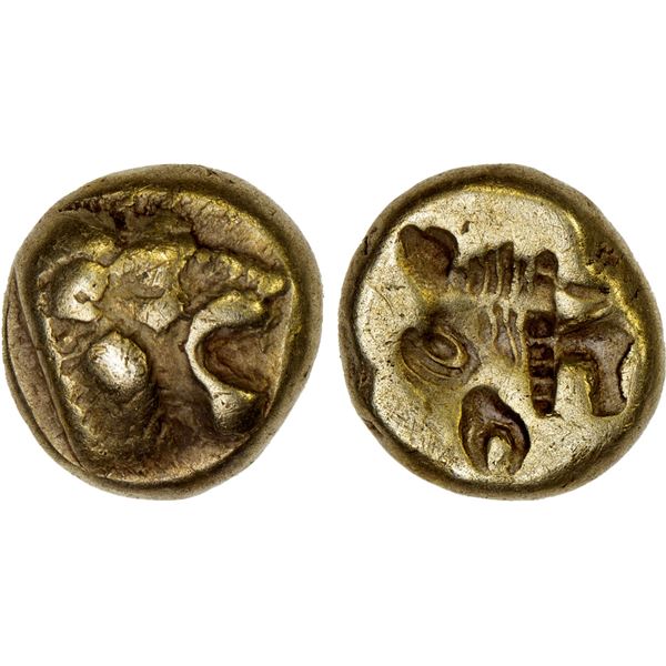 LESBOS: Mytilene, EL hekte (2.5g), ca. 521-478 BC, VF-XF