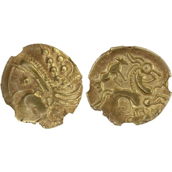 GAUL: Aulerci Eburovices, EL hemistater (3.30g), 3rd century BC, NGC XF