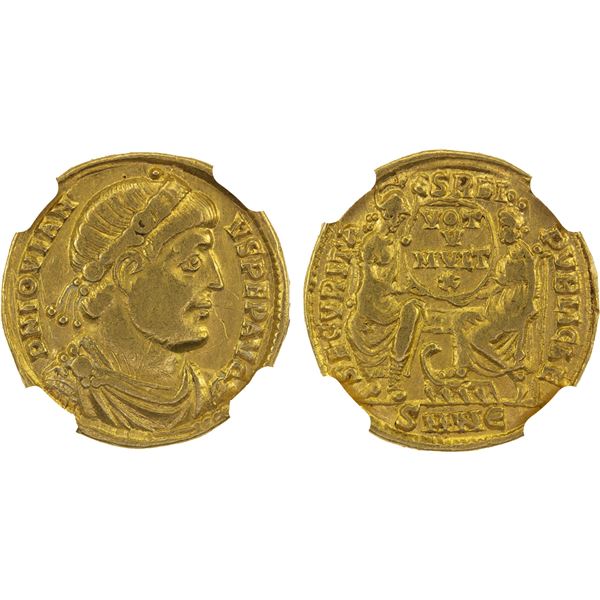 ROMAN EMPIRE: Jovian, 363-364 AD, AV solidus (3.75g), Nicomedia, NGC Choice VF