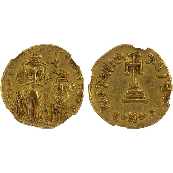 BYZANTINE EMPIRE: Constans II, 641-668, AV solidus (4.27g), Constantinople, NGC XF
