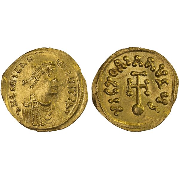 BYZANTINE EMPIRE: Constantine IV Pogonatus, 668-685, AV semissis (2.14g), Constantine, AU-UNC