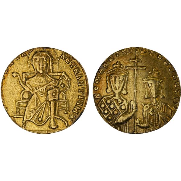 BYZANTINE EMPIRE: Constantine VII, with Romanus I & Christopher, 913-959, AV solidus (4.13g), Consta