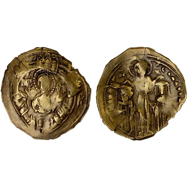 BYZANTINE EMPIRE: Andronicus II & III, 1325-1334, EL hyperpyron (4.09g), Constantinople, Choice VF