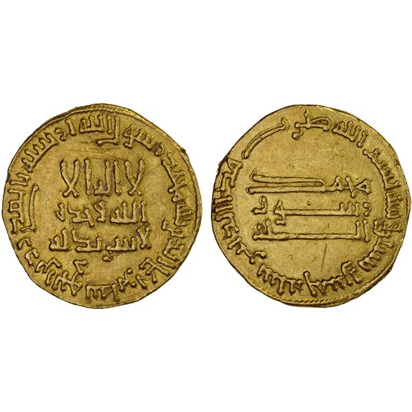 ABBASID: al-Mahdi, 775-785, AV dinar (4.20g), NM, AH165, choice XF