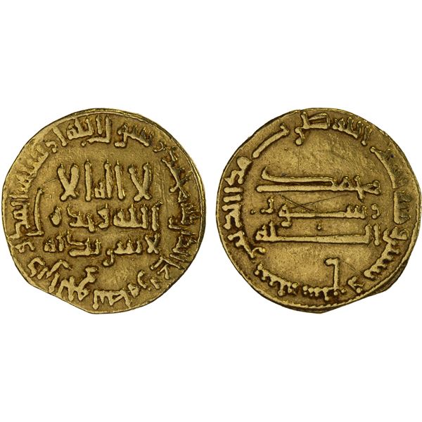 ABBASID: al-Mahdi, 775-785, AV dinar (4.16g), NM, AH167, bold VF