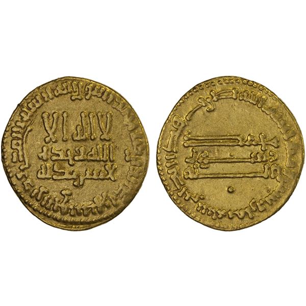 ABBASID: al-Mahdi, 775-785, AV dinar (4.21g), NM, AH168, VF-XF