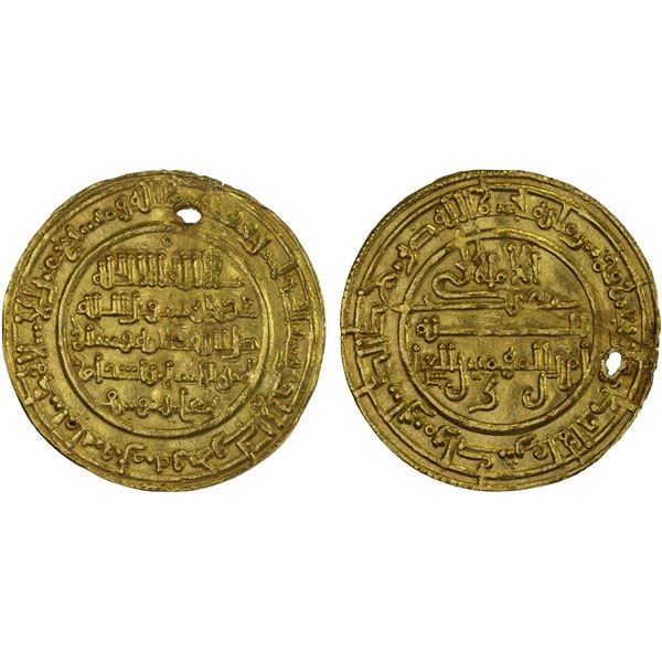 ALMORAVID: Ishaq b. 'Ali, 1145-1146, AV dinar (4.13g), Marrakesh, AH541, VF-XF