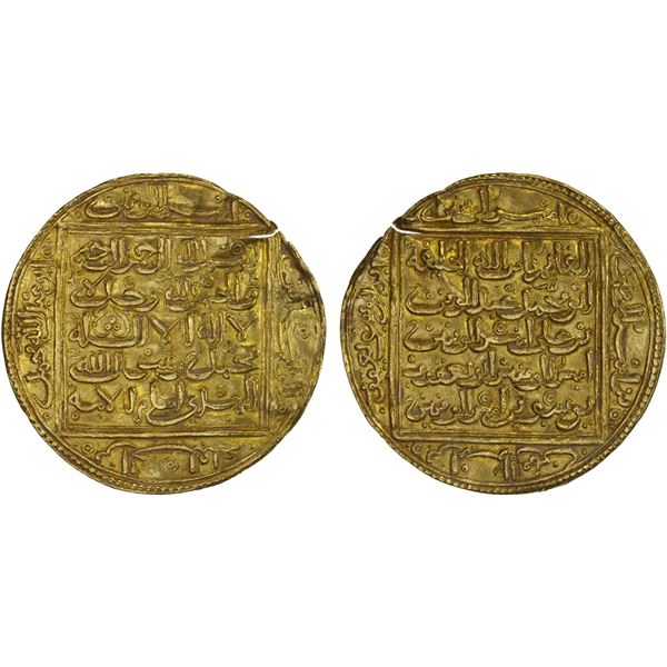 ALMOHAD: Abu Yusuf Ya'qub, 1184-1199, AV dinar (4.54g), NM, ND, XF