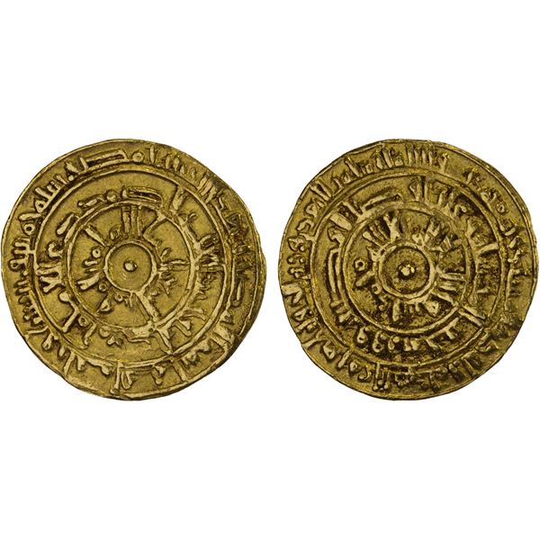 FATIMID: al-Mu'izz, 953-975, AV dinar (4.15g), Misr, AH365, VF