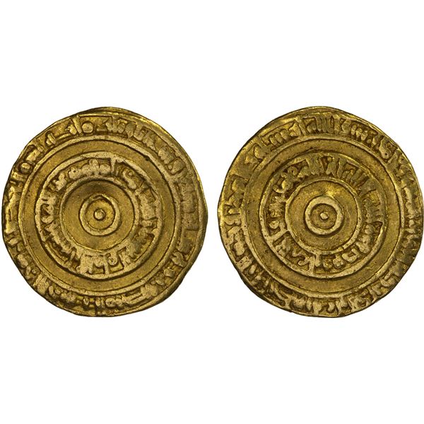 FATIMID: al-'Aziz, 975-996, AV dinar (4.09g), al-Mansuriya, AH367, VF