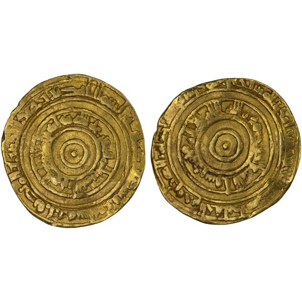 FATIMID: al-'Aziz, 975-996, AV dinar (4.04g), al-Mansuriya, AH373, F-VF