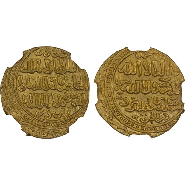 BAHRI MAMLUK: Muhammad I, 3rd reign, 1310-1341, AV dinar (5.40g), Hamah, AH(7)16, MS62