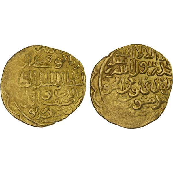 BAHRI MAMLUK: Sha'ban II, 1363-1376, AV dinar (10.42g), Dimashq, AH783, VF-XF